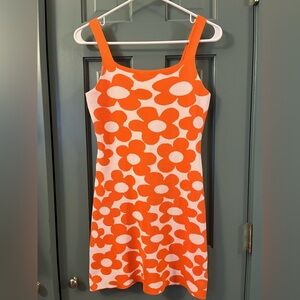 Zara Orange and White Floral Dress